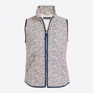 J.CREW‎ MERCANTILE Women's Printed Ruffle Puffer Vest SIZE SMALL Floral